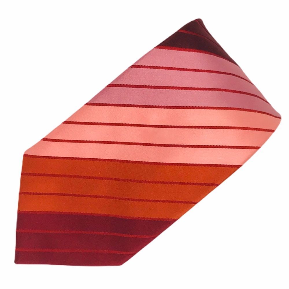 BCBG Attitude Striped Tie Pink Red